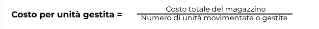 Formula costo per unità gestita