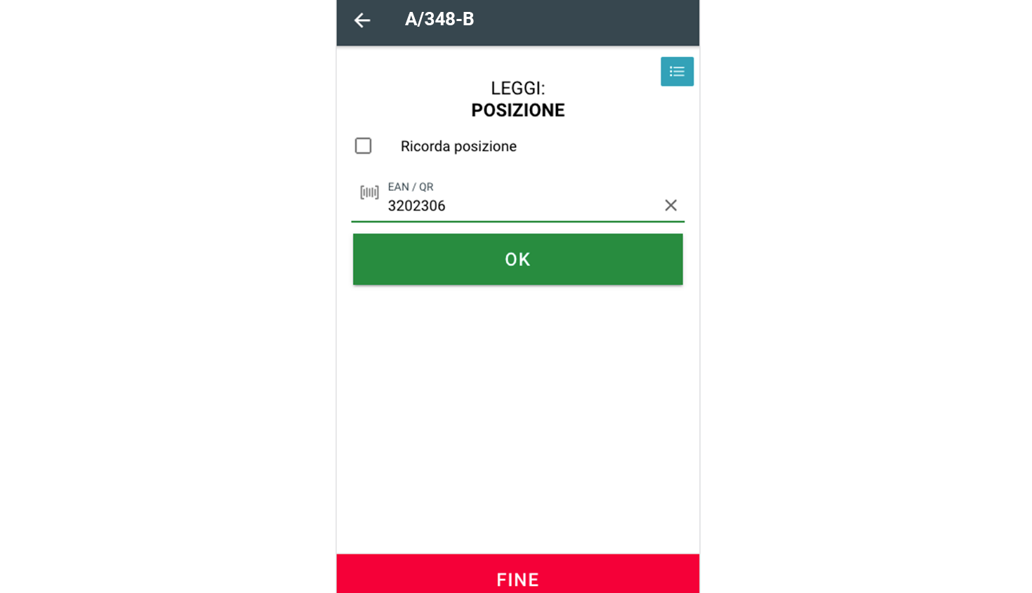 Warehouse management software with barcode scanner for location reading